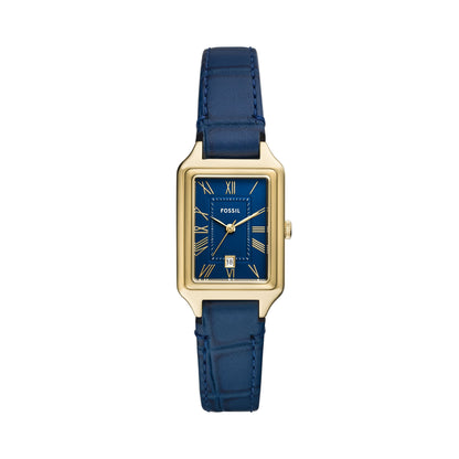 ساعة "راكيل" النسائية من "فوسيل" بجلد صديق للبيئة ولون ذهبي