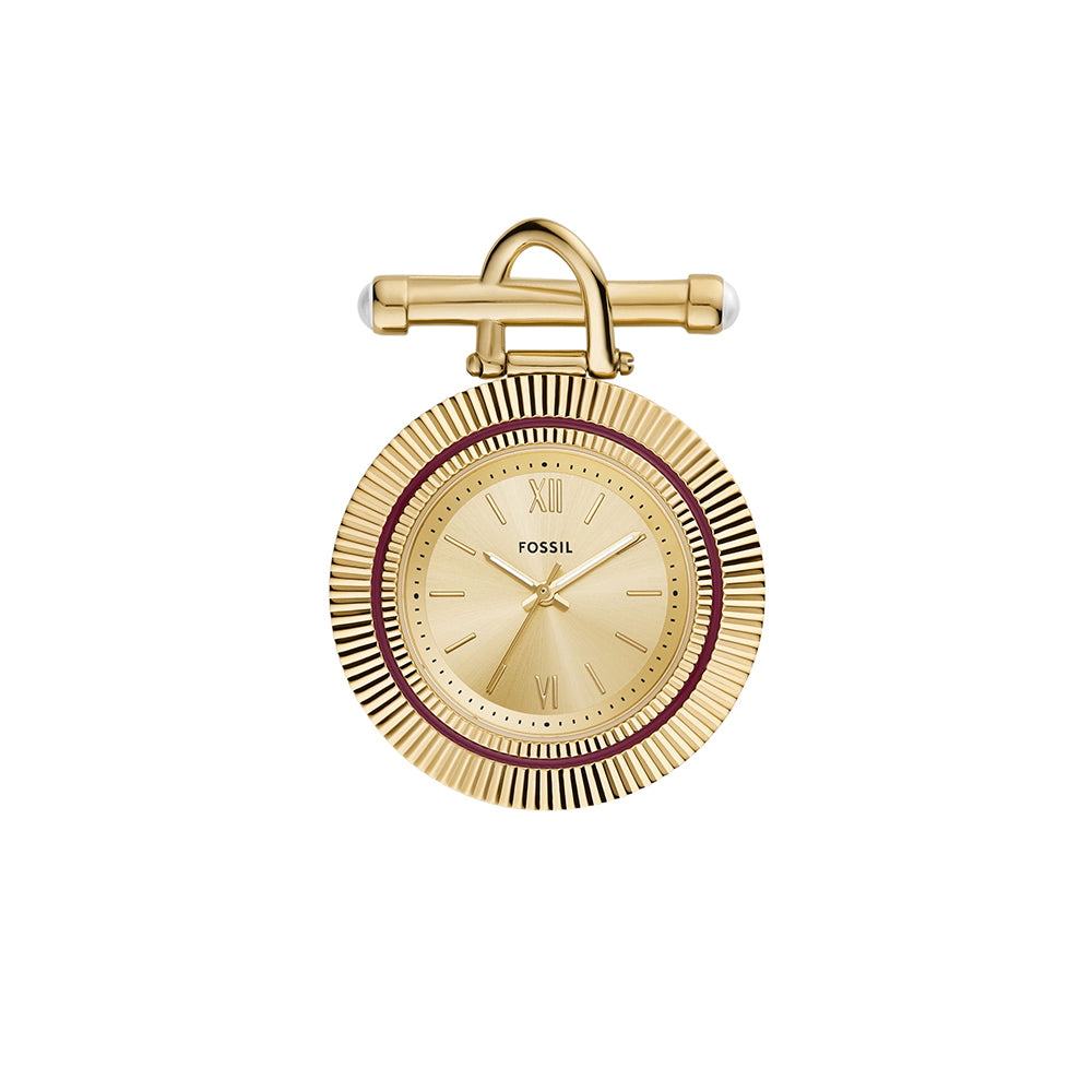 Fossil Scarlette Three-Hand Gold-Tone Stainless Steel Watch Brooch - ES5384