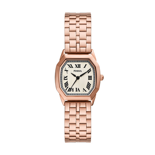 Fossil Harlow Three-Hand Rose Gold-Tone Stainless Steel Watch