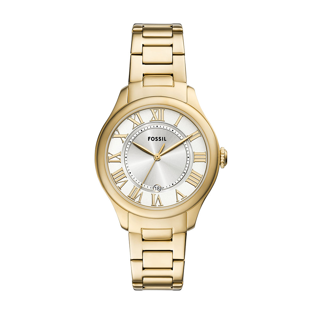 Fossil Gilmore Three-Hand Date Gold-Tone Stainless Steel Watch - ES5395