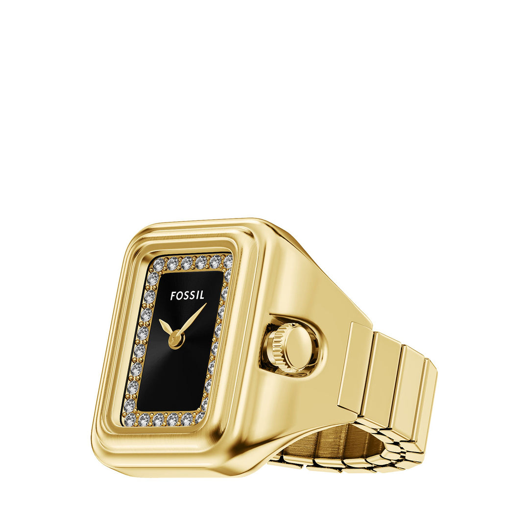 Fossil Women's Raquel Watch Ring Two-Hand Gold-Tone Stainless Steel