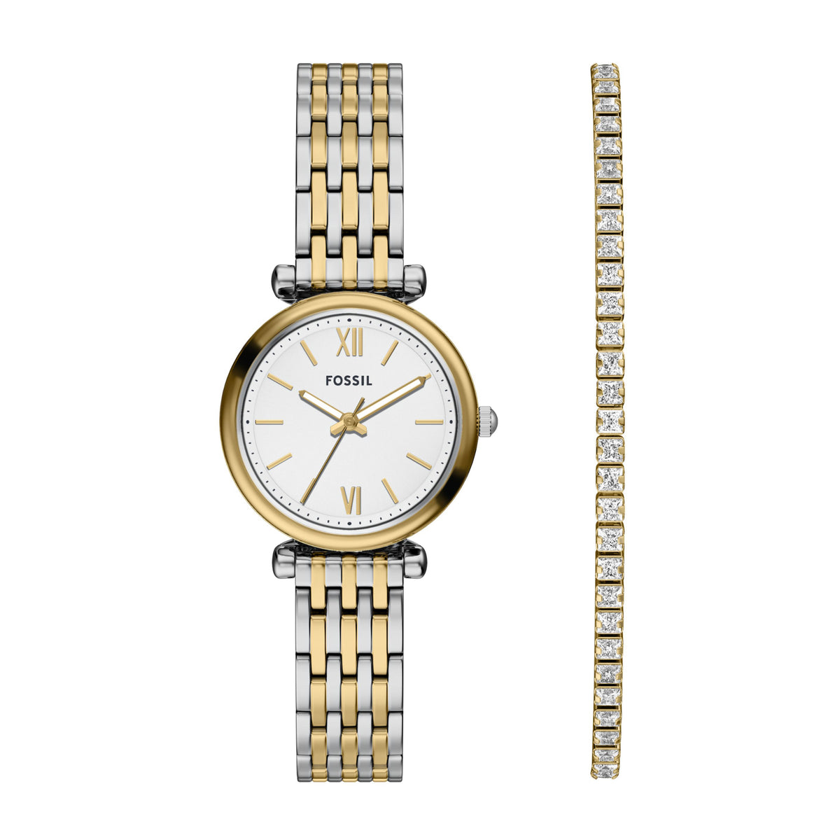 Fossil Women's Carlie Mini Three-Hand Two-Tone Stainless Steel Watch Set - ES5450SET