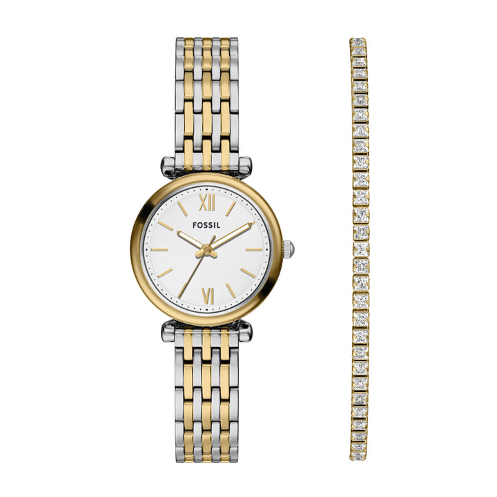 Fossil Women's Carlie Mini Three-Hand Two-Tone Stainless Steel Watch Set