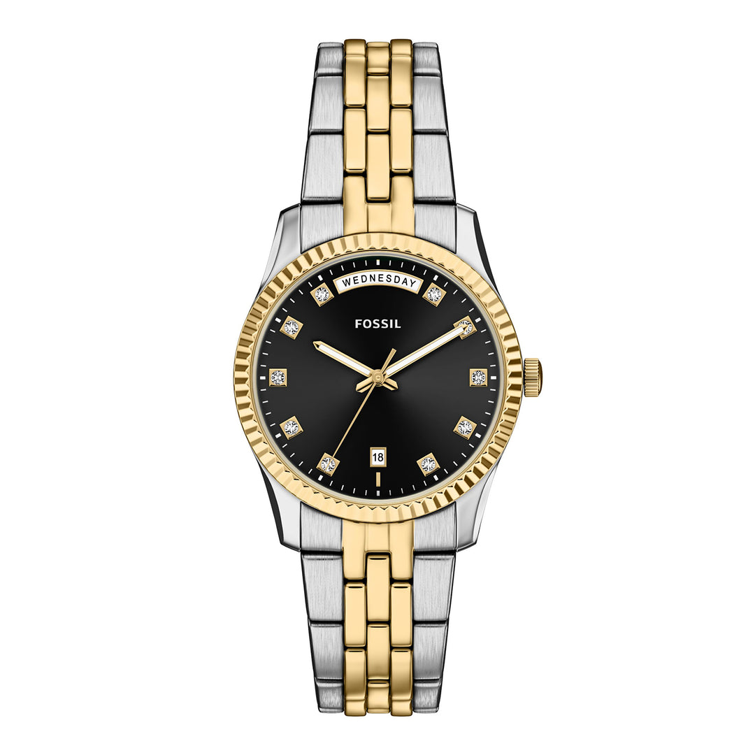 Fossil Women's Scarlette Three-Hand Day-Date Two-Tone Stainless Steel Watch