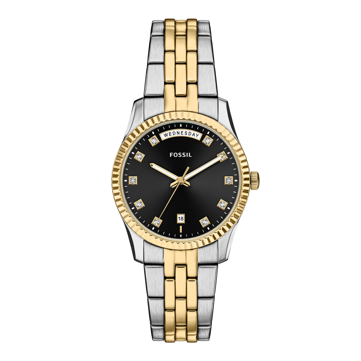 Fossil Women's Scarlette Three-Hand Day-Date Two-Tone Stainless Steel Watch