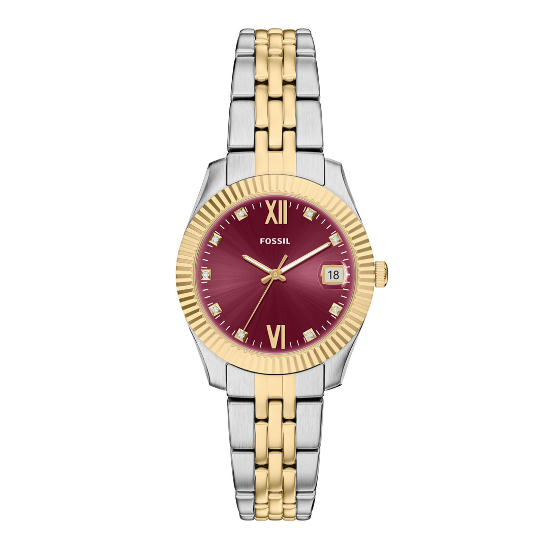 Fossil Women's Scarlette Three-Hand Date Two-Tone Stainless Steel Watch