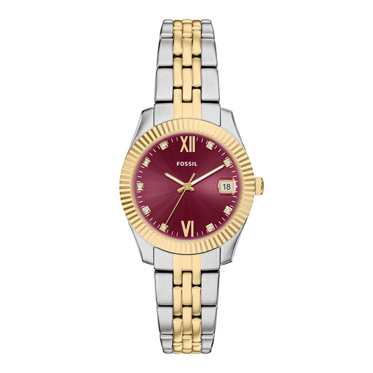 Fossil Women's Scarlette Three-Hand Date Two-Tone Stainless Steel Watch