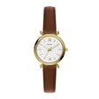 Fossil Women's Carlie Mini Three-Hand Brown Leather Watch