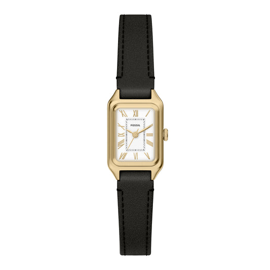 Fossil Women's Raquel Mini Three-Hand Black Leather Watch