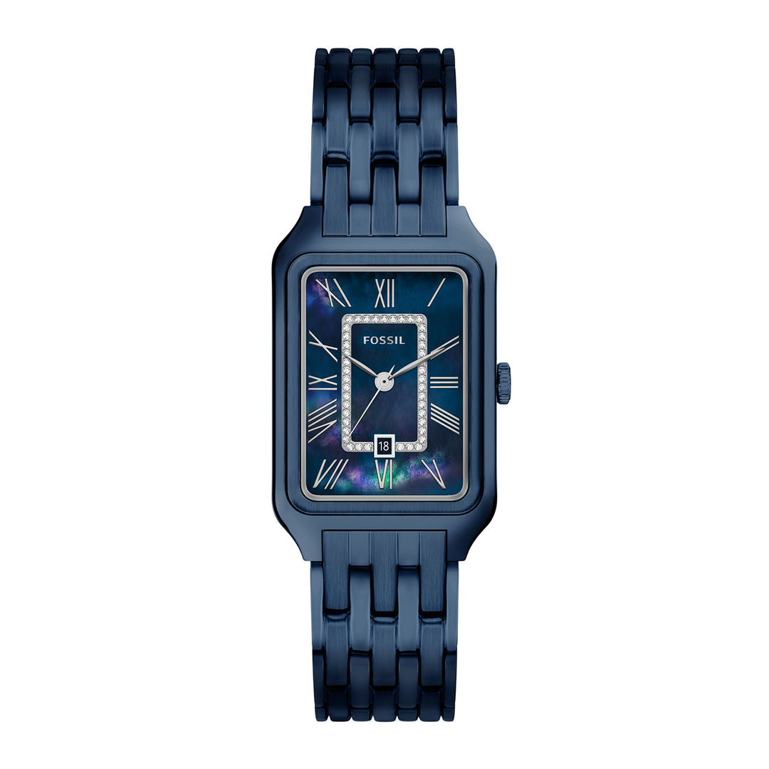 Fossil Women's Raquel Three-Hand Navy Stainless Steel Watch