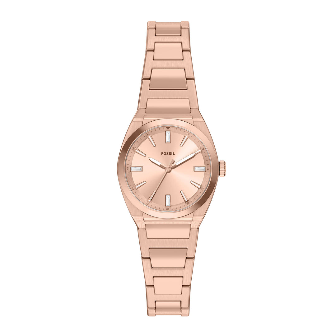 Fossil Women's Everett 27mm Three-Hand Rose Gold-Tone Stainless Steel Watch