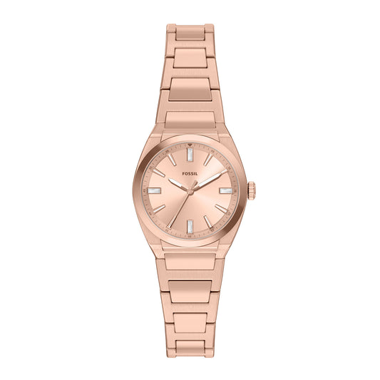 Fossil Women's Everett 27mm Three-Hand Rose Gold-Tone Stainless Steel Watch