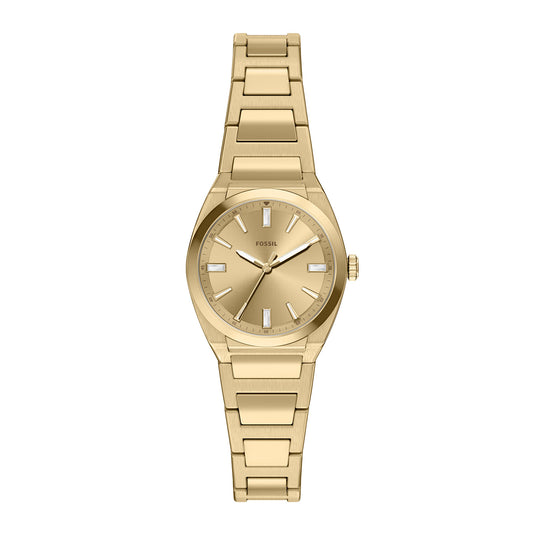 Fossil Women's Everett 27mm Three-Hand Gold-Tone Stainless Steel Watch