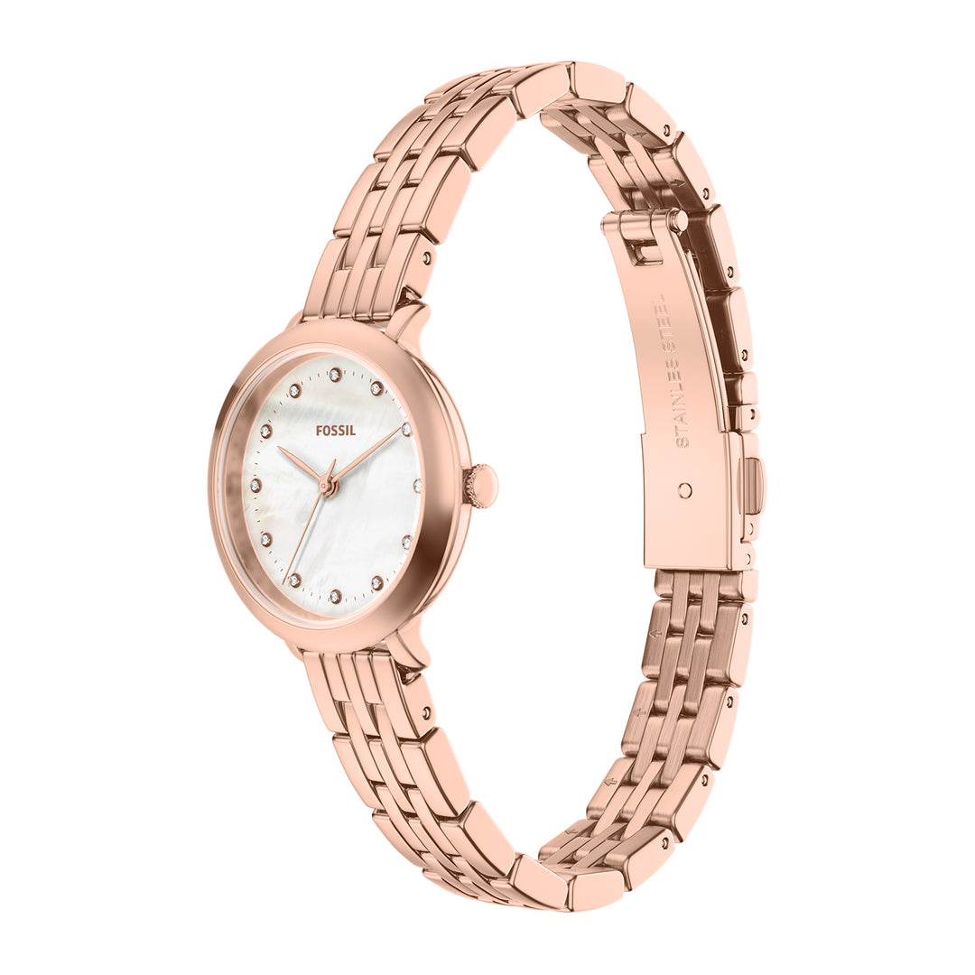 Fossil Women's Jacqueline Three-Hand Rose Gold-Tone Stainless Steel Watch