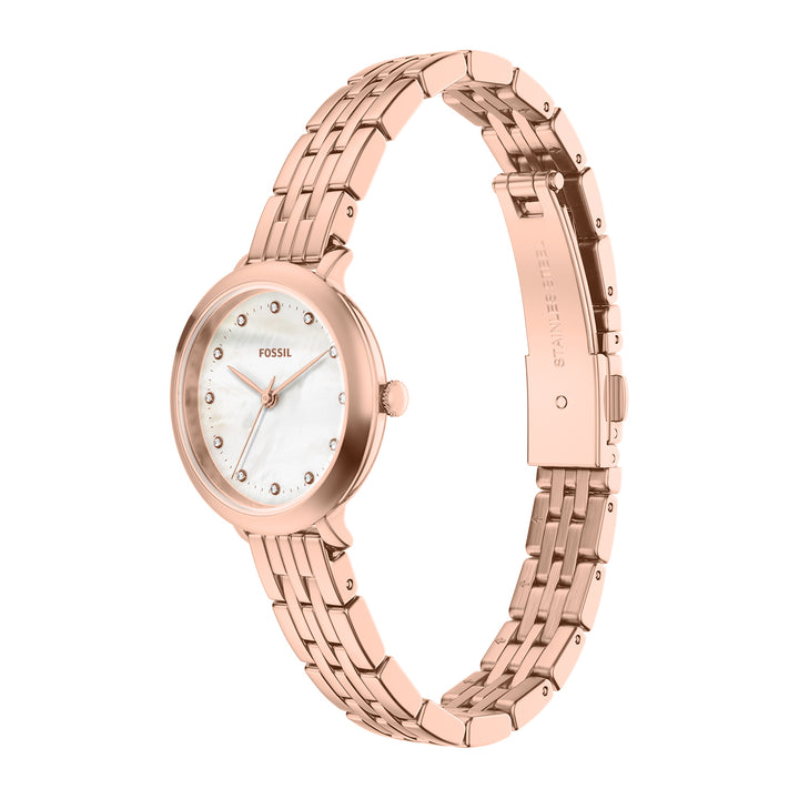 Fossil Women's Jacqueline Three-Hand Rose Gold-Tone Stainless Steel Watch