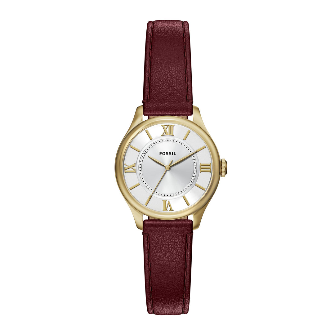 Fossil Women's Gilmore 28mm Three-Hand Red Leather Watch