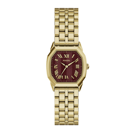 Fossil Women's Harlow 27mm Three-Hand Gold-Tone Stainless Steel Watch