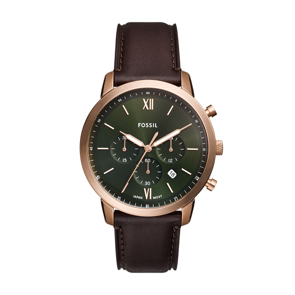Fossil Neutra Chronograph Brown Leather Watch - FS6073