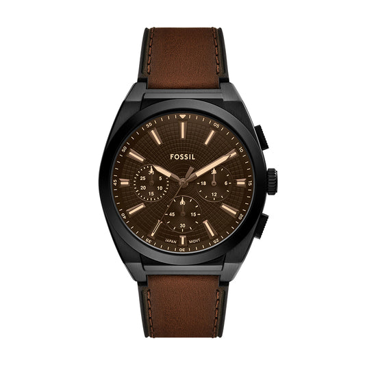 Fossil Everett Chronograph Brown Leather Watch