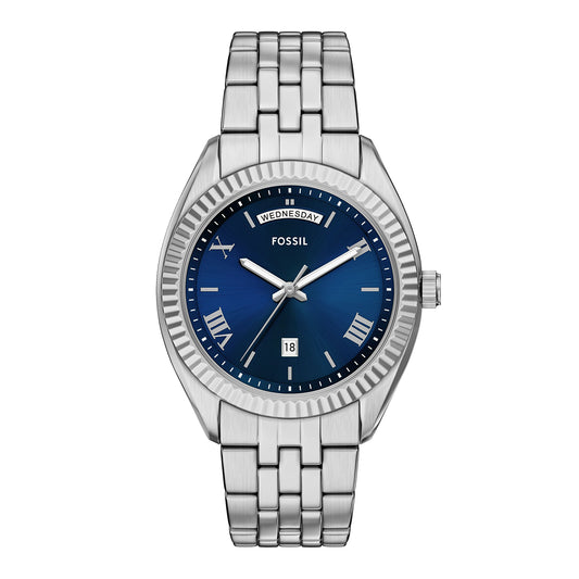 Fossil Men's Campbell Three-Hand Day-Date Stainless Steel Watch