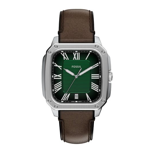 Fossil Men's Crosby Three-Hand Brown Leather Watch