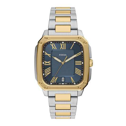 Fossil Men's Crosby Three-Hand Date Two-Tone Stainless Steel Watch