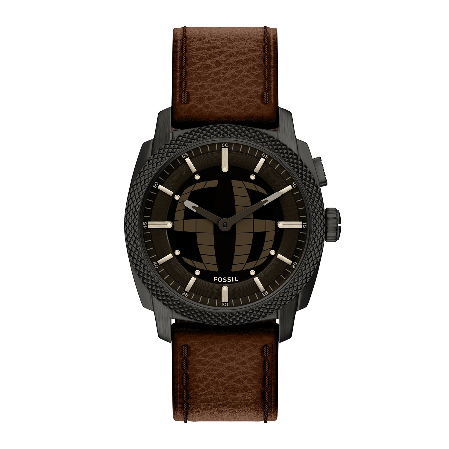 Fossil Men's Machine Big Tic 41MM Brown Leather Watch – The Watch
