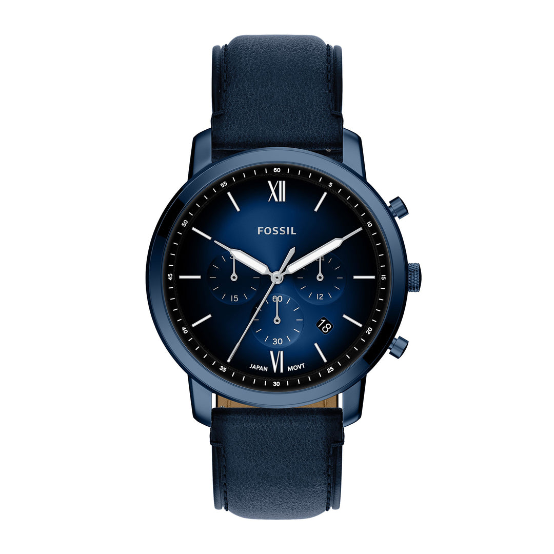 Fossil Men's Neutra Chronograph Navy Leather Watch