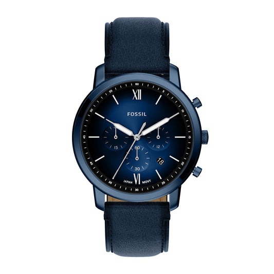 Fossil Men's Neutra Chronograph Navy Leather Watch