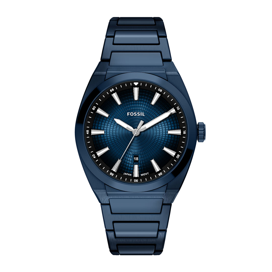 Fossil Men's Everett Three-Hand Navy Stainless Steel Watch