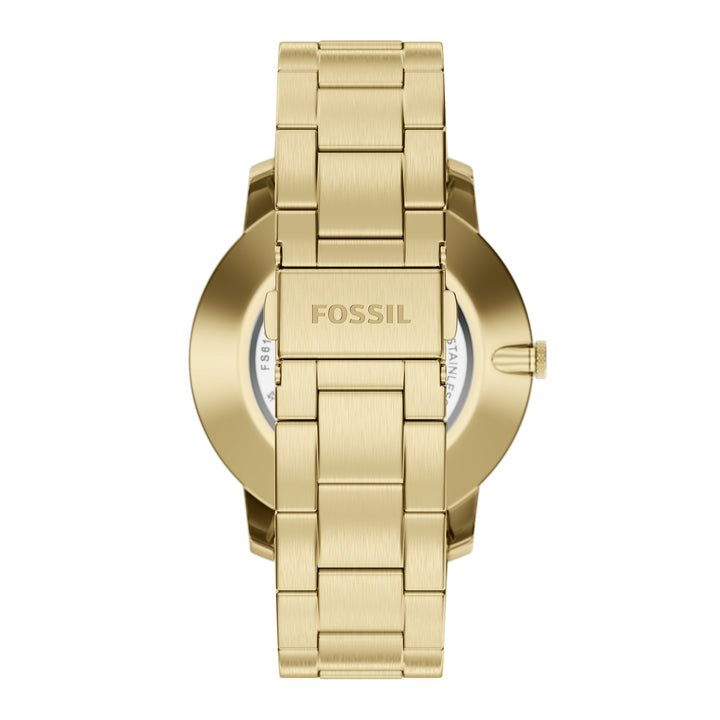 Fossil Men's Minimalist 44mm Three-Hand Gold-Tone Stainless Steel Watch