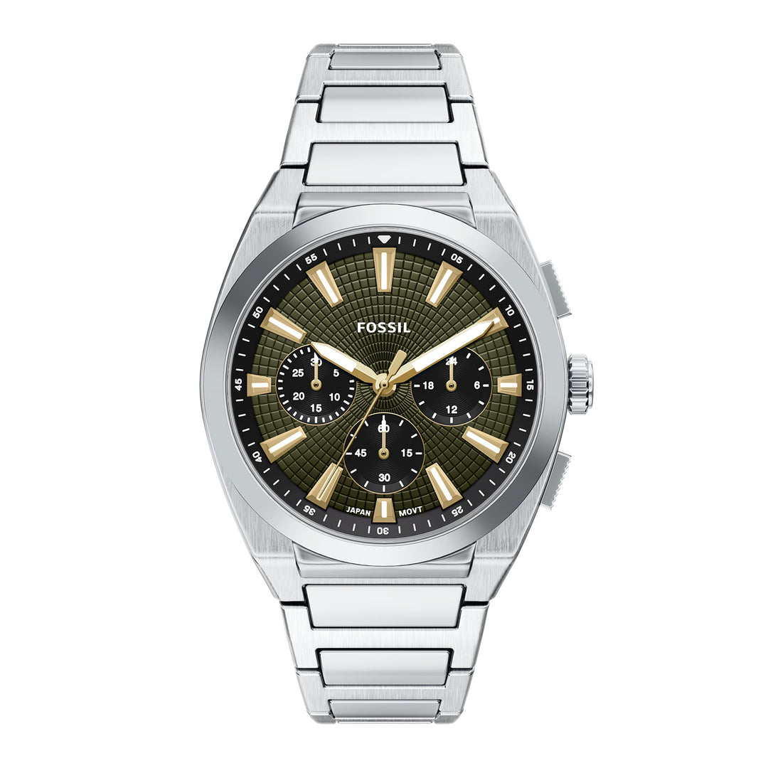 Fossil Men's Everett 44mm Chronograph Stainless Steel Watch
