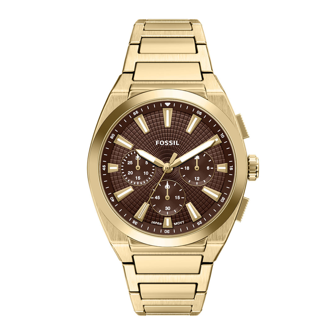 Fossil Men's Everett 44mm Chronograph Gold-Tone Stainless Steel Watch