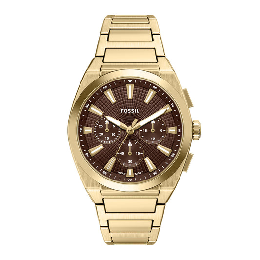 Fossil Men's Everett 44mm Chronograph Gold-Tone Stainless Steel Watch