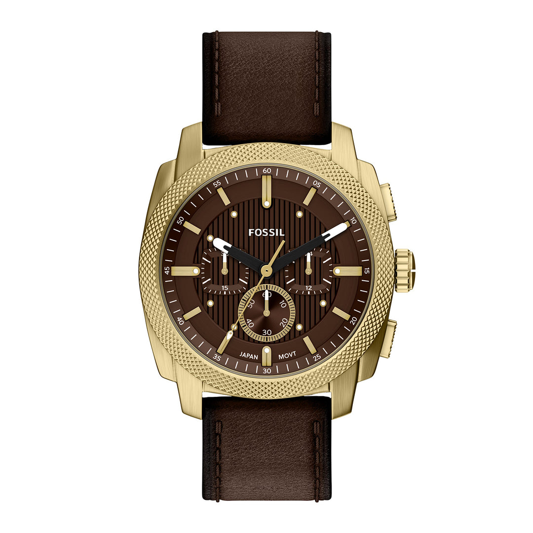 Fossil Men's Machine 44mm Chronograph Brown Leather Watch