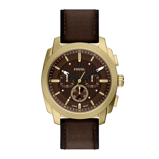 Fossil Men's Machine 44mm Chronograph Brown Leather Watch