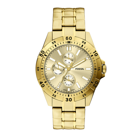 Fossil Men's Garrett 44mm Multifunction Gold-Tone Stainless Steel Watch