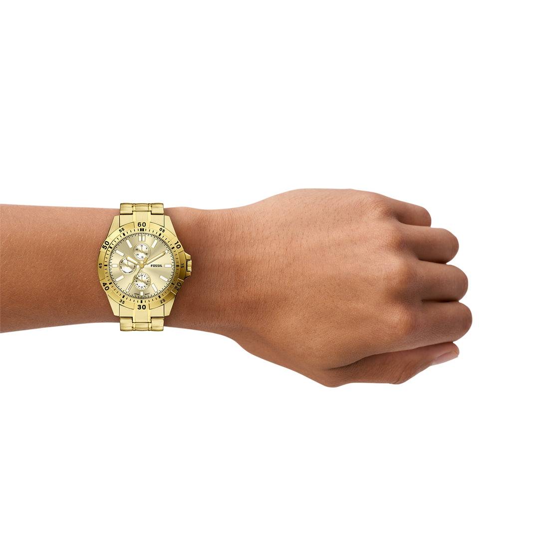 Fossil Men's Garrett 44mm Multifunction Gold-Tone Stainless Steel Watch
