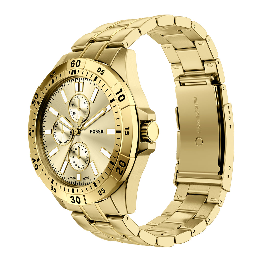 Fossil Men's Garrett 44mm Multifunction Gold-Tone Stainless Steel Watch