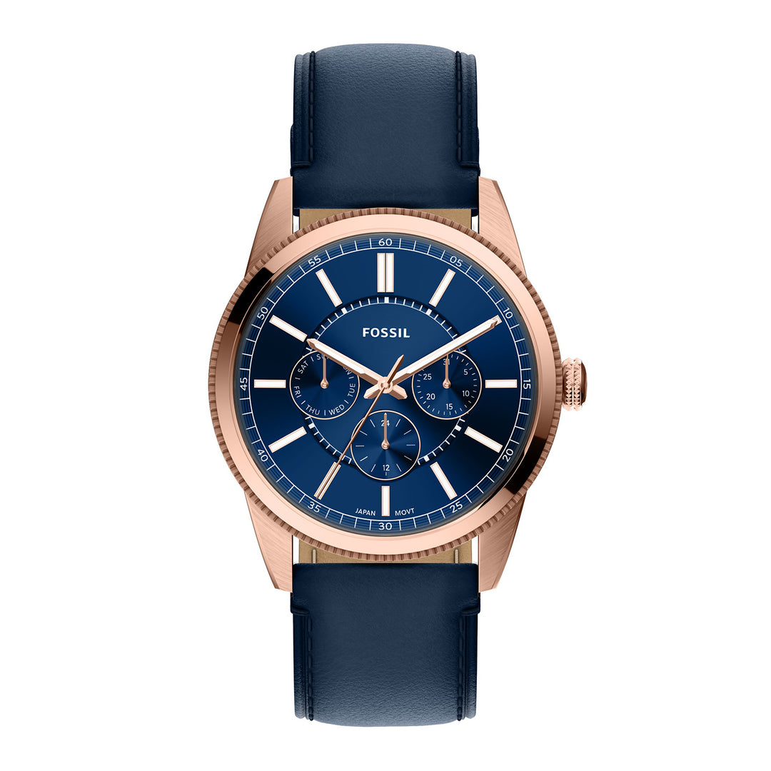 Fossil Men's Pearson 42mm Multifunction Navy Leather Watch