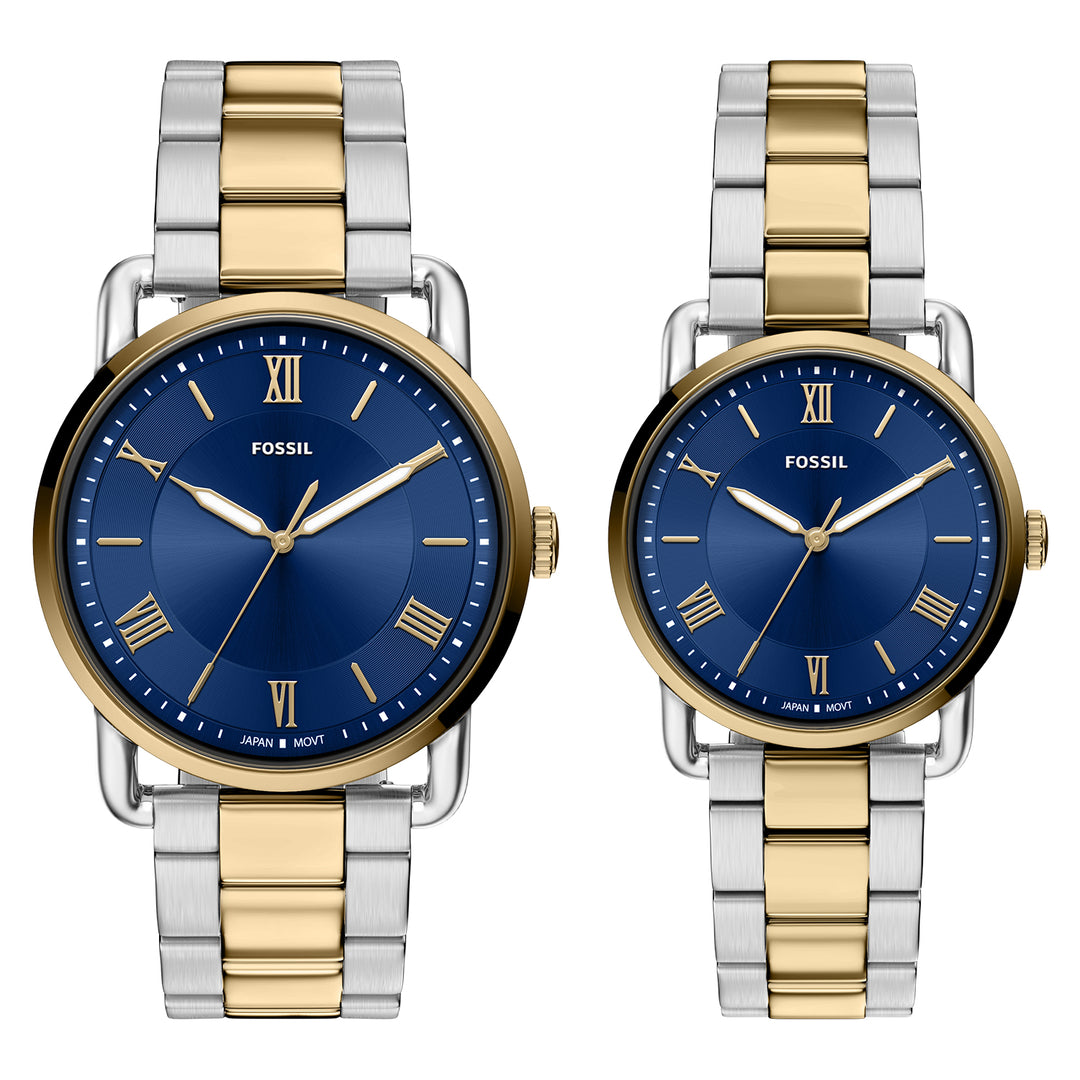 Fossil Men's Copeland 42mm Three-Hand Two-Tone Stainless Steel Watch Set