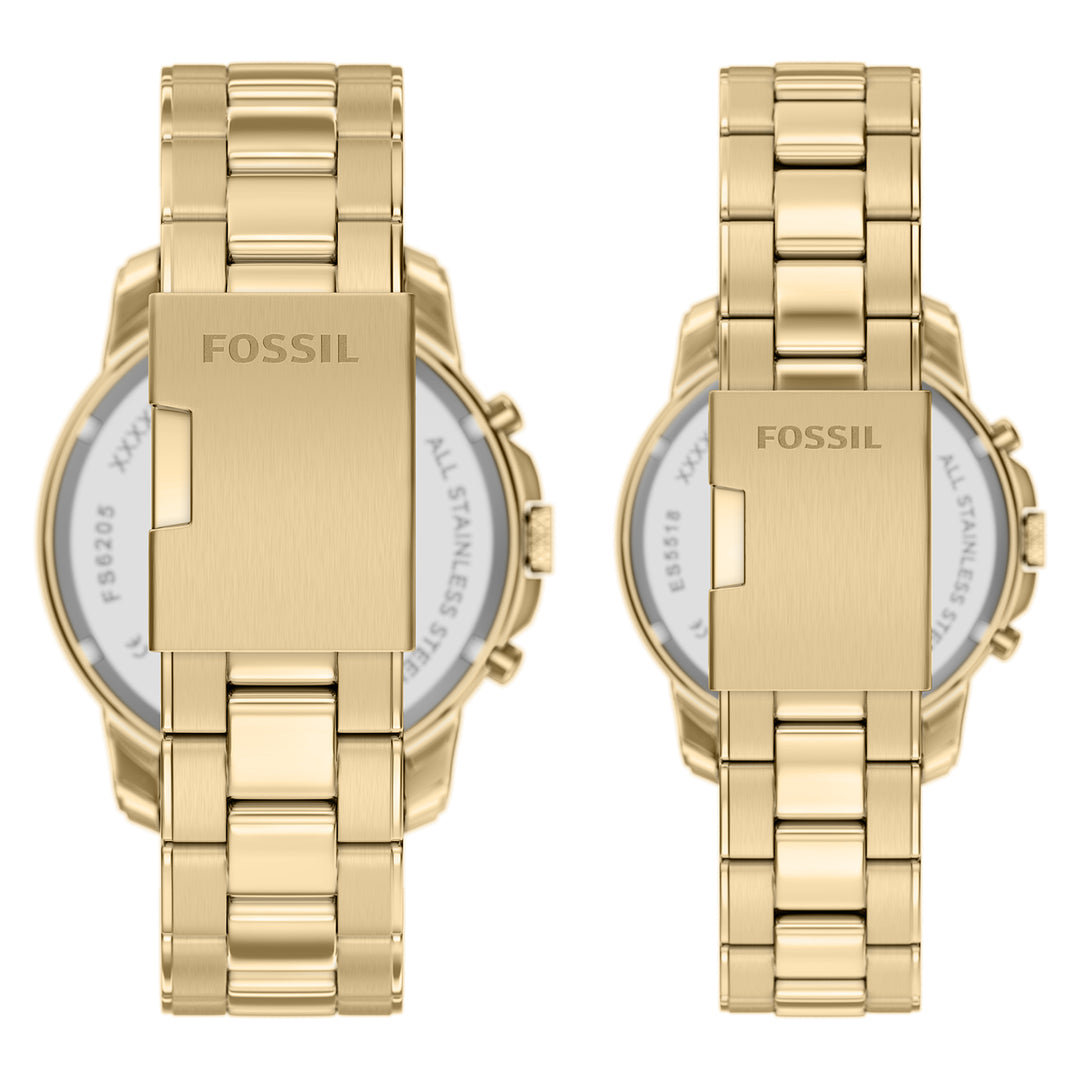 Fossil Men's Grant 44mm Chronograph Gold-Tone Stainless Steel Watch Set
