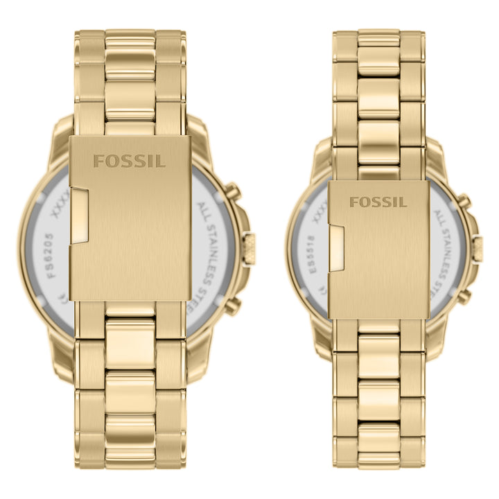 Fossil Men's Grant 44mm Chronograph Gold-Tone Stainless Steel Watch Set
