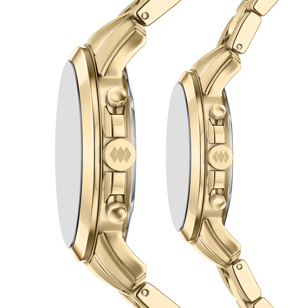 Fossil Men's Grant 44mm Chronograph Gold-Tone Stainless Steel Watch Set