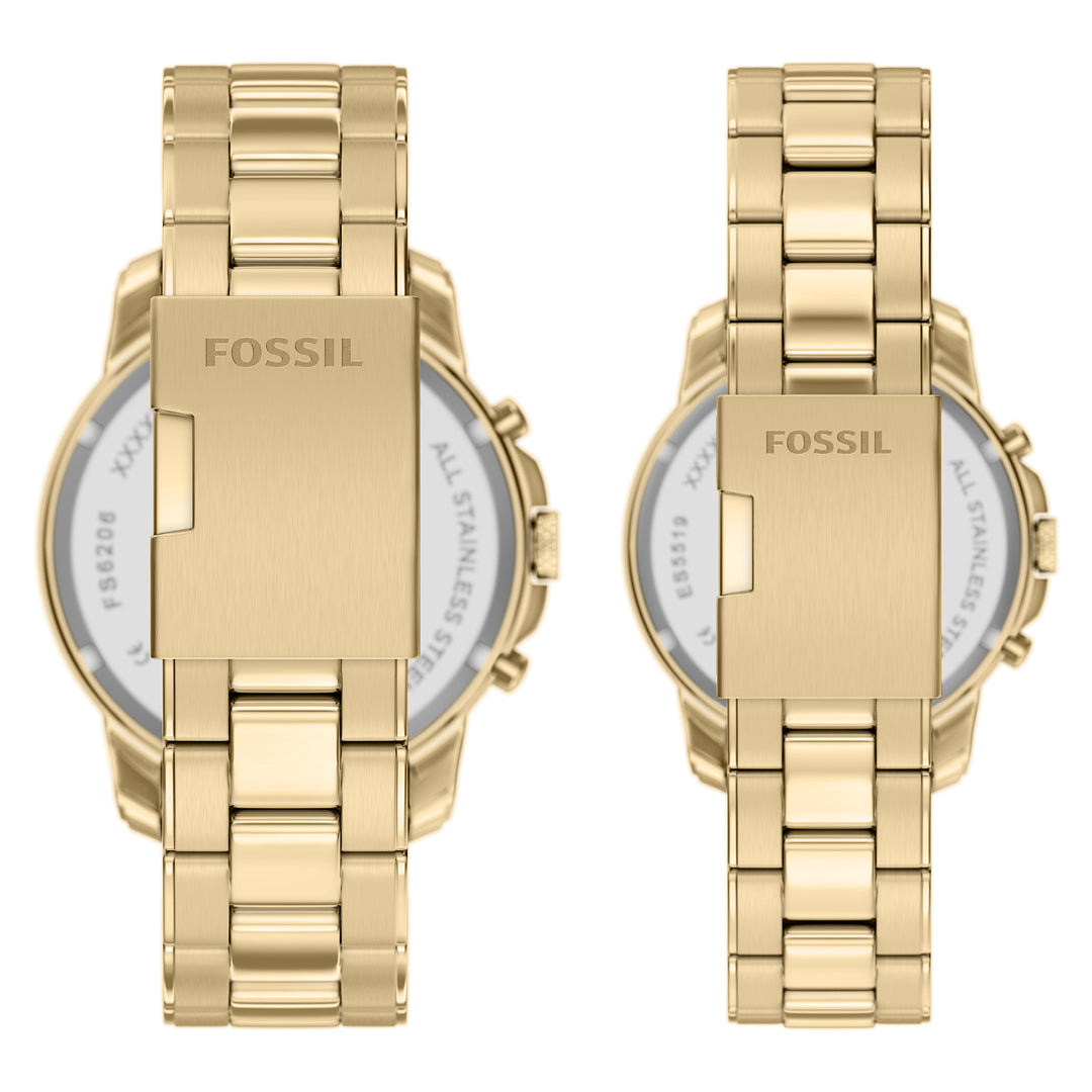 Fossil Men's Grant 44mm Chronograph Gold-Tone Stainless Steel Watch Set