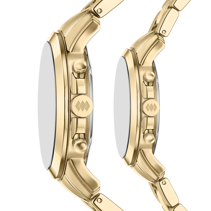 Fossil Men's Grant 44mm Chronograph Gold-Tone Stainless Steel Watch Set