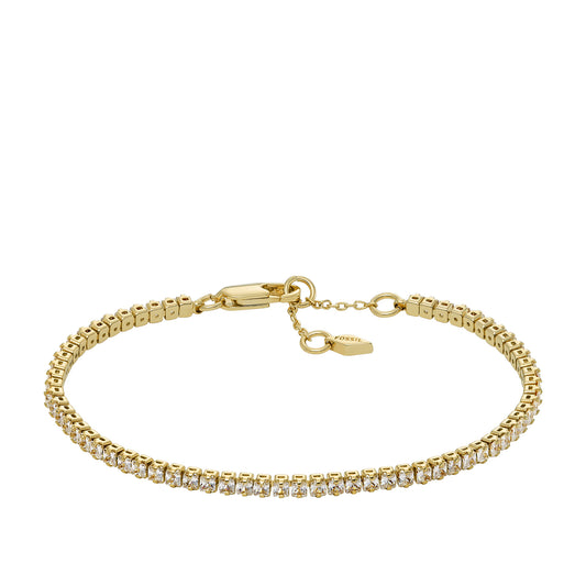 Fossil Women's Ellis Pavé Glitz Gold-Tone Brass Tennis Chain Bracelet
