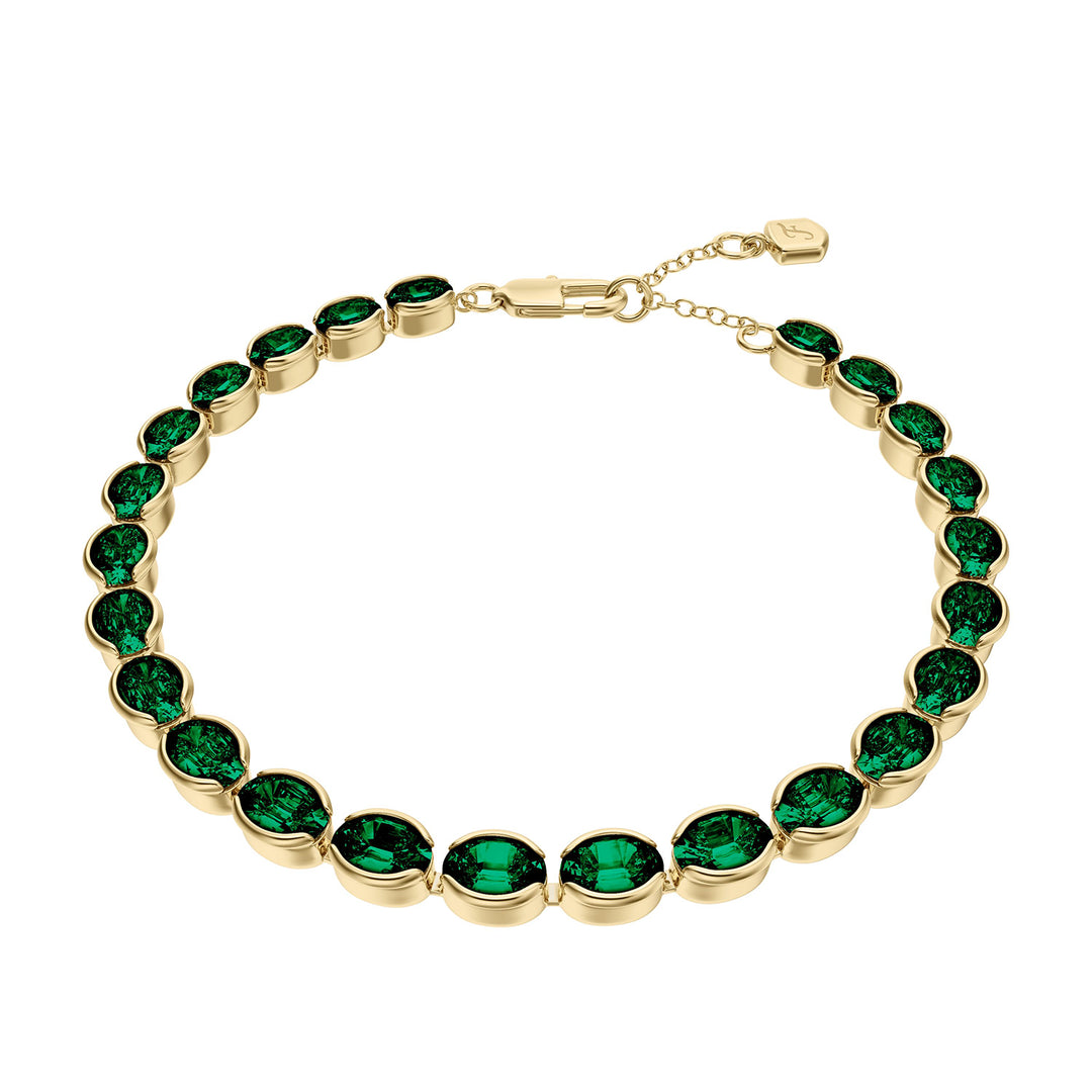 Fossil Women's Ellis Pavé Glitz Two-Tone Brass Tennis Chain Bracelet