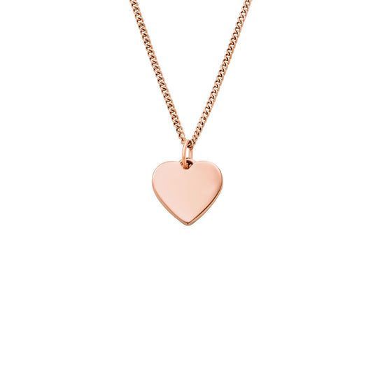 Fossil Women's Ellis Heart Rose Gold-Tone Stainless Steel Necklace