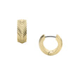 Fossil Women's Harlow Linear Texture Gold-Tone Stainless Steel Huggie Hoop Earrings
